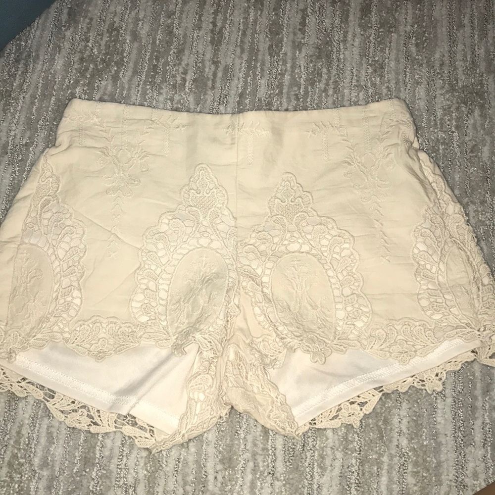 Cream Lace Shorts